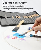 Artist Paint Brush Set | 24 Nylon Brushes with 7 Shapes & Palette Knife | Acrylic, Oil & Watercolor