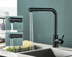 FlexiJet Black extendable kitchen faucet