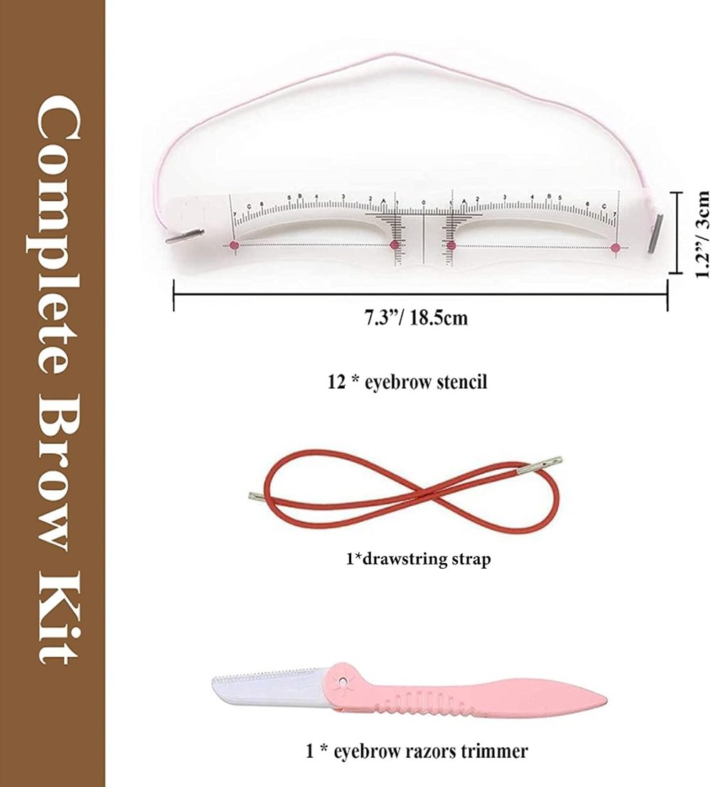 Eyebrow Stencil Set — Reusable Brow Templates with Elastic Strap