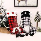Red And Black Plaid Hanging Feet Stockings Christmas