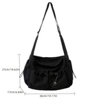 UrbanLiner Nylon Messengerbag – Black Shoulder Bag with Zipper for Daily Use