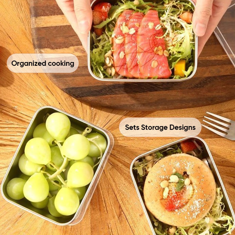 Stainless Steel Food Storage Container with Lid, Lunch, Snack Storage Box