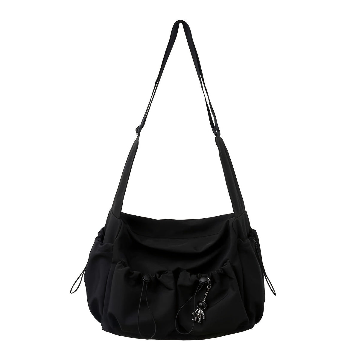 UrbanLiner Nylon Messengerbag – Black Shoulder Bag with Zipper for Daily Use