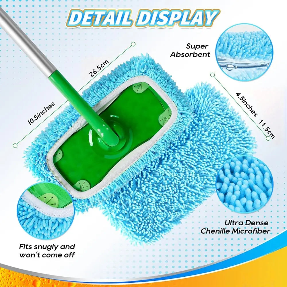Premium Microfiber Mop Pads — Reusable, Compatible with all Flat Mops