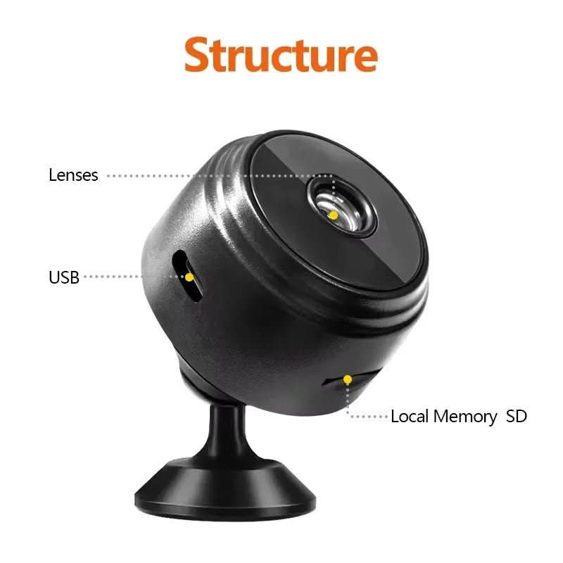 Compact security camera with night vision & app control