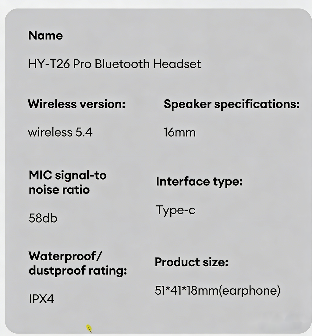 HY-T26 Pro Wireless Bluetooth Translation Earbuds