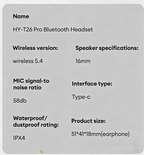 HY-T26 Pro Wireless Bluetooth Translation Earbuds