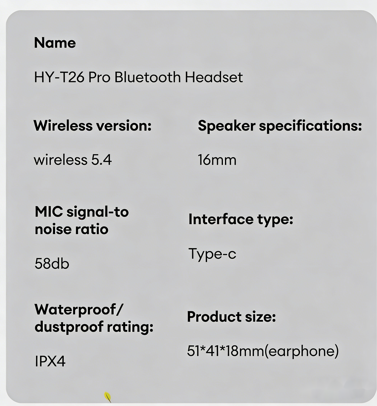 HY-T26 Pro Wireless Bluetooth Translation Earbuds