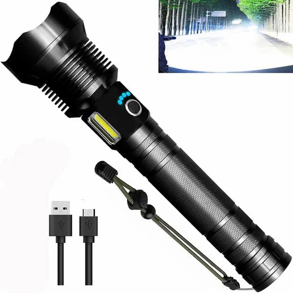 Tactical Flashlight – LED Flashlight with Zoom & Power Bank Function