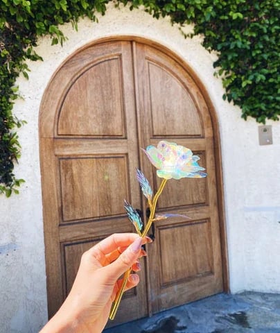 For the Gift to Your Loved Ones - Colorful Glass Rose