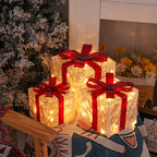 Set of 3 LED Christmas Gift Boxes for Indoor and Outdoor Use