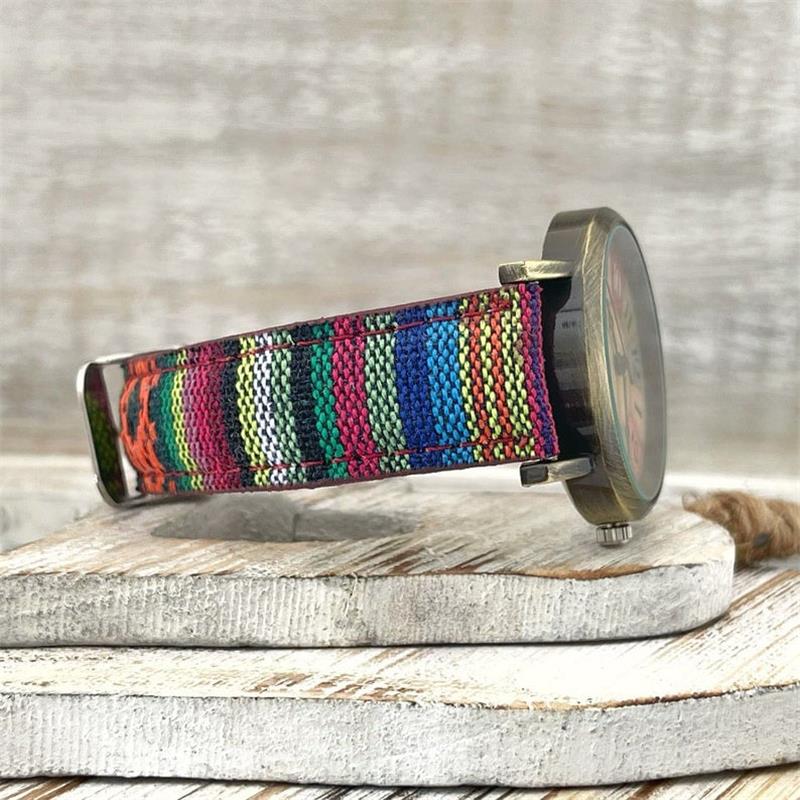 with multicolored rainbow pattern