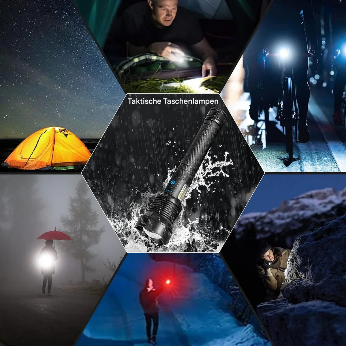 Tactical Flashlight – LED Flashlight with Zoom & Power Bank Function
