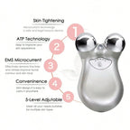 Professional facial massager with microcurrent for firmer, smoother skin