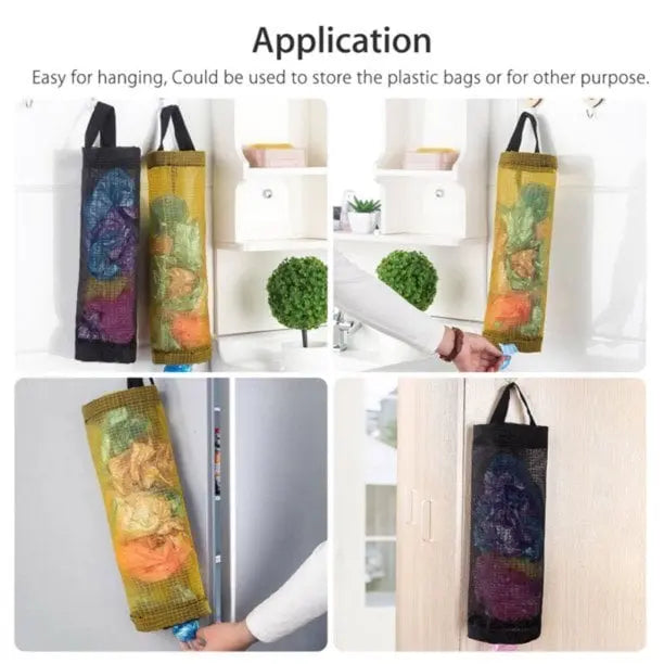 Hanging Pocket Organizer – Breathable Mesh for Storing Kitchen Bags and Fruits/Veggies