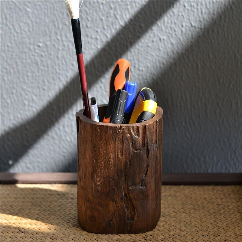 Handmade Wooden Pen Holder – Unique and Natural Look