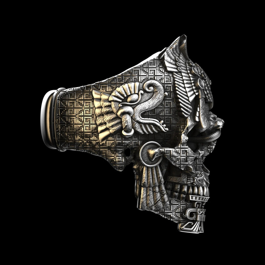 Men’s Sterling Silver Skull Ring | GrimSkull Handcrafted Statement Jewelry | 100% Silver