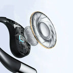 Wireless earbuds with open ear and LED display