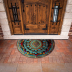 Door mat half round mandala design rug