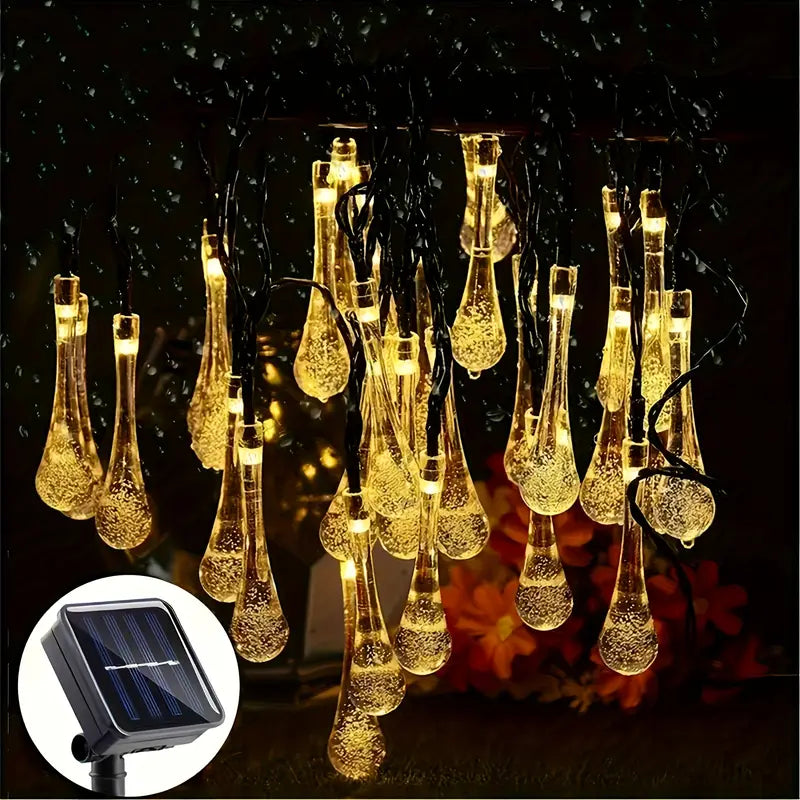 Solar flower light chain for the garden
