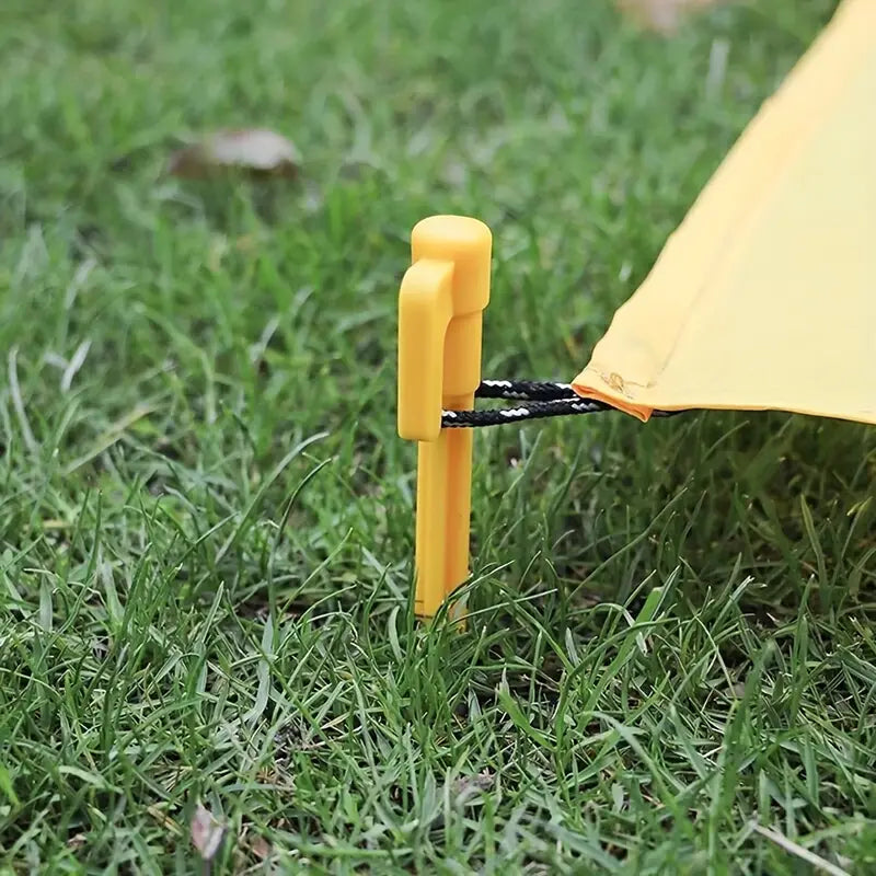 Plastic Tent Stakes with Hooks – Camping Tent Pegs for Tarps and Canopies