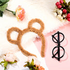 Fuzzy Halloween Chipmunk Costume Accessories Set | Headband Glasses