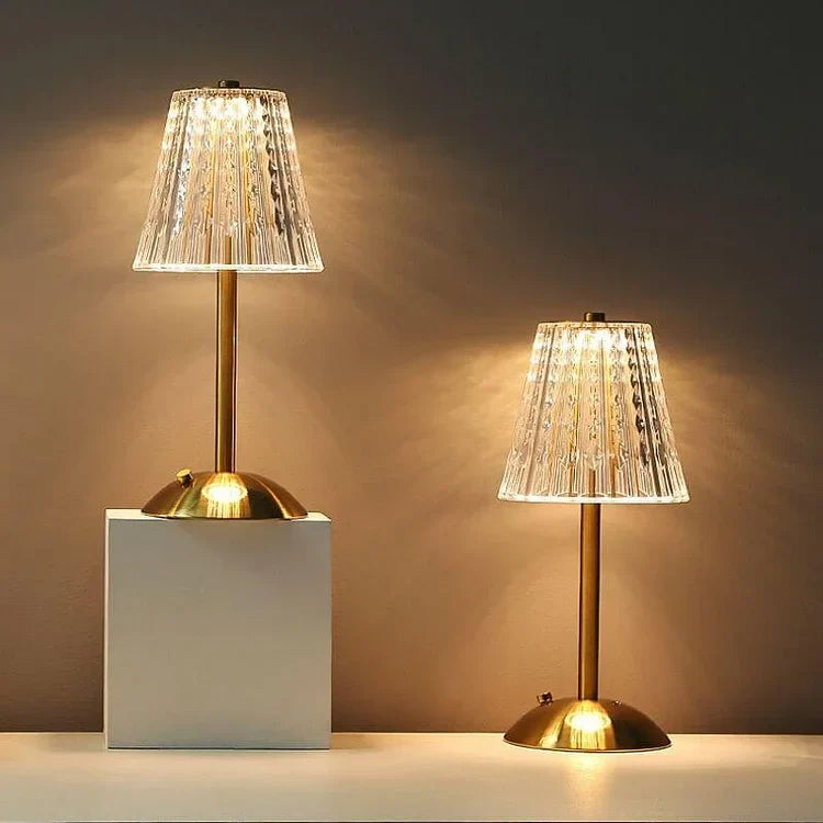 – Gold crystal table lamp