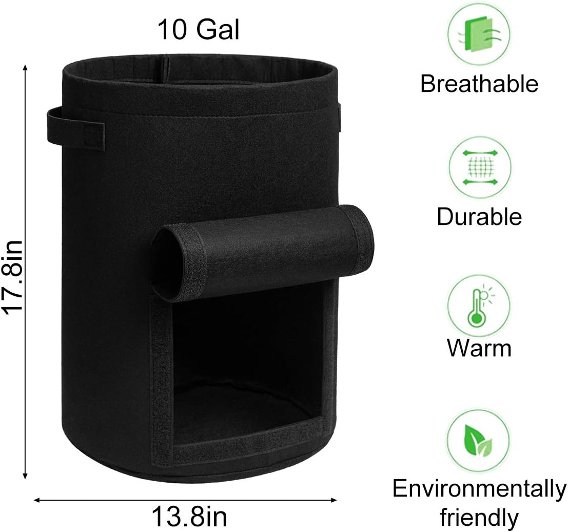 5/7/10/15 Gallon Potato Planting Growing Thickened Nonwoven Plant Fabric Pot Nursery Bags for Home Gardening