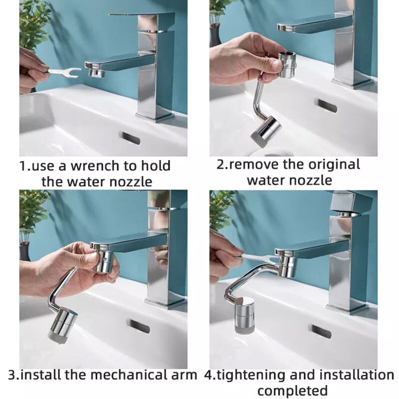 FlexSplash - Premium 1080° rotatable faucet for precise water control