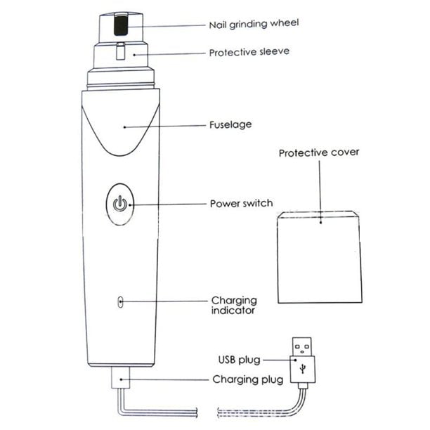 Rechargeable Pet Nail Grinder Soundless Good for Pet's Health