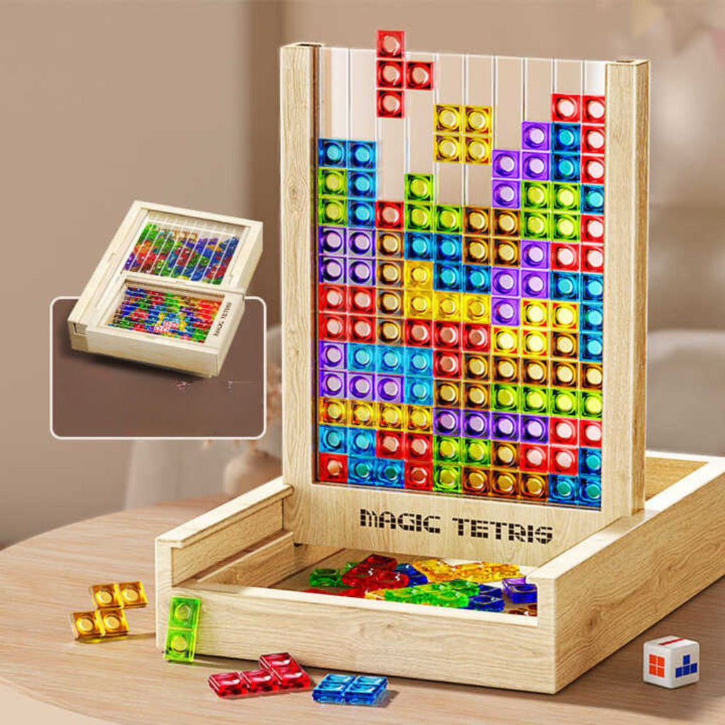 Magical Tetris Game Made of Wood (Standard Model)