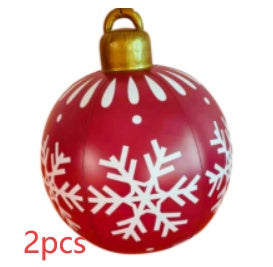 Inflatable Christmas Ball Outdoor Decoration 60cm – Weather Resistant PVC Christmas Decoration