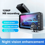 Dashcam with two lenses, 1080P HD and night vision - 170° wide angle