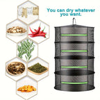 Foldable drying basket for fruits, vegetables, and herbs – Multi-tier net storage for quick drying process