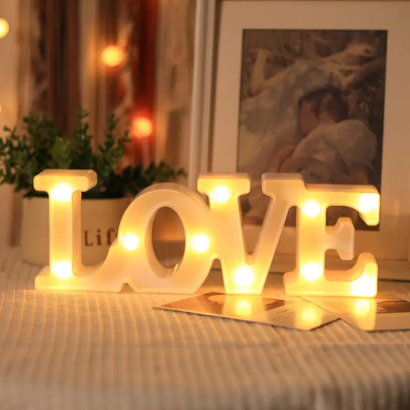LED letters, numbers, and symbols – luminous decoration with warm white light for parties and living spaces