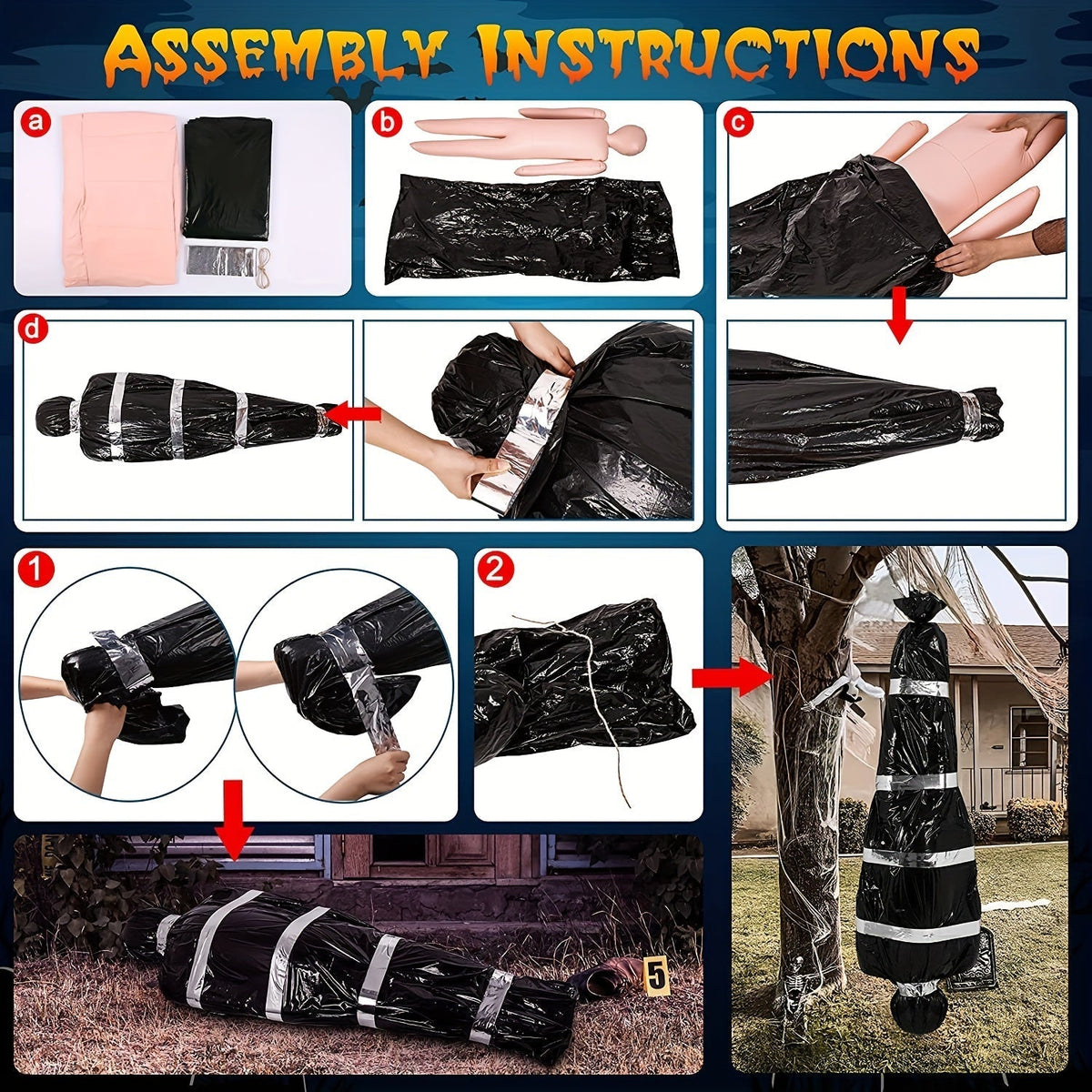 Halloween Hanging Body Inflatable Prop | Realistic Scary Outdoor Decor