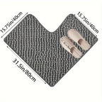 HoekZacht L-shaped Shower Mat – Plush Non-Slip Bath Mat with High Absorbency