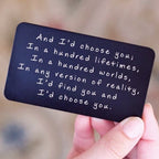 Anniversary gifts for couples, long-distance use wallet card for him