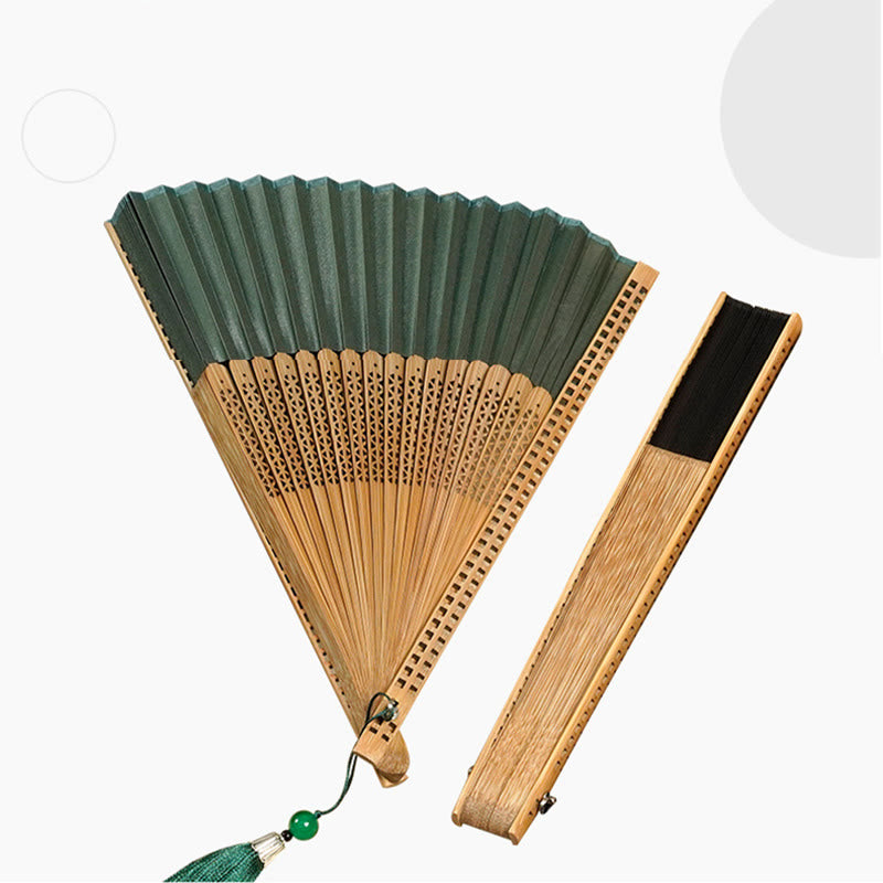 Hand fan made of bamboo silk