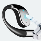 Wireless earbuds with open ear and LED display