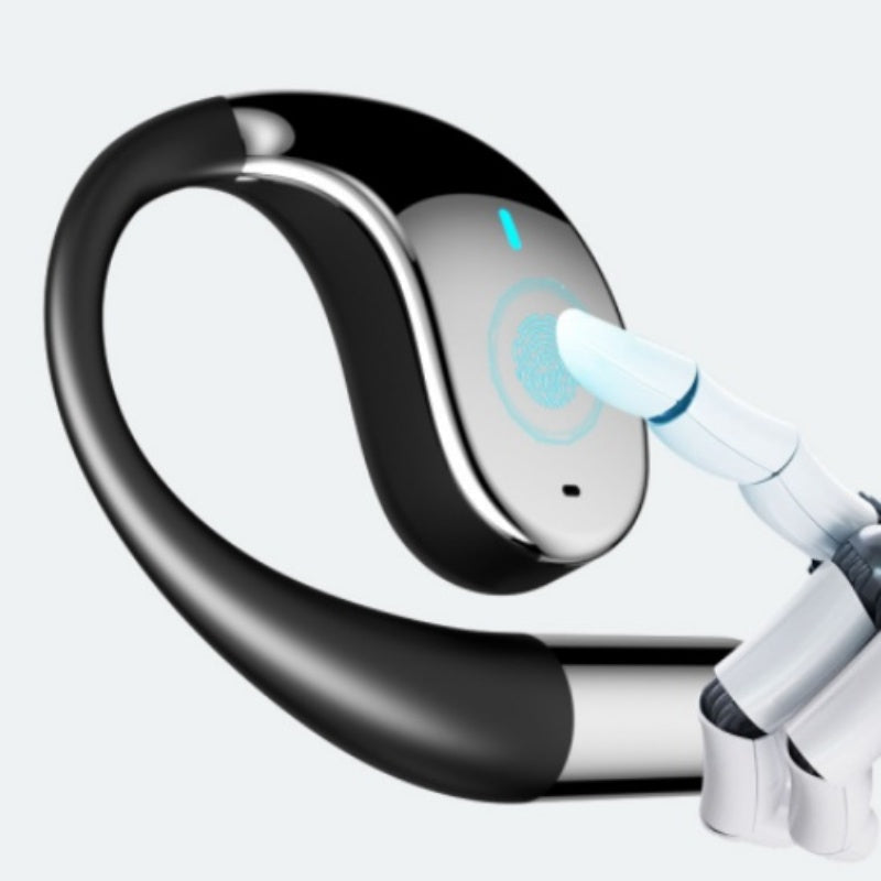 Wireless earbuds with open ear and LED display
