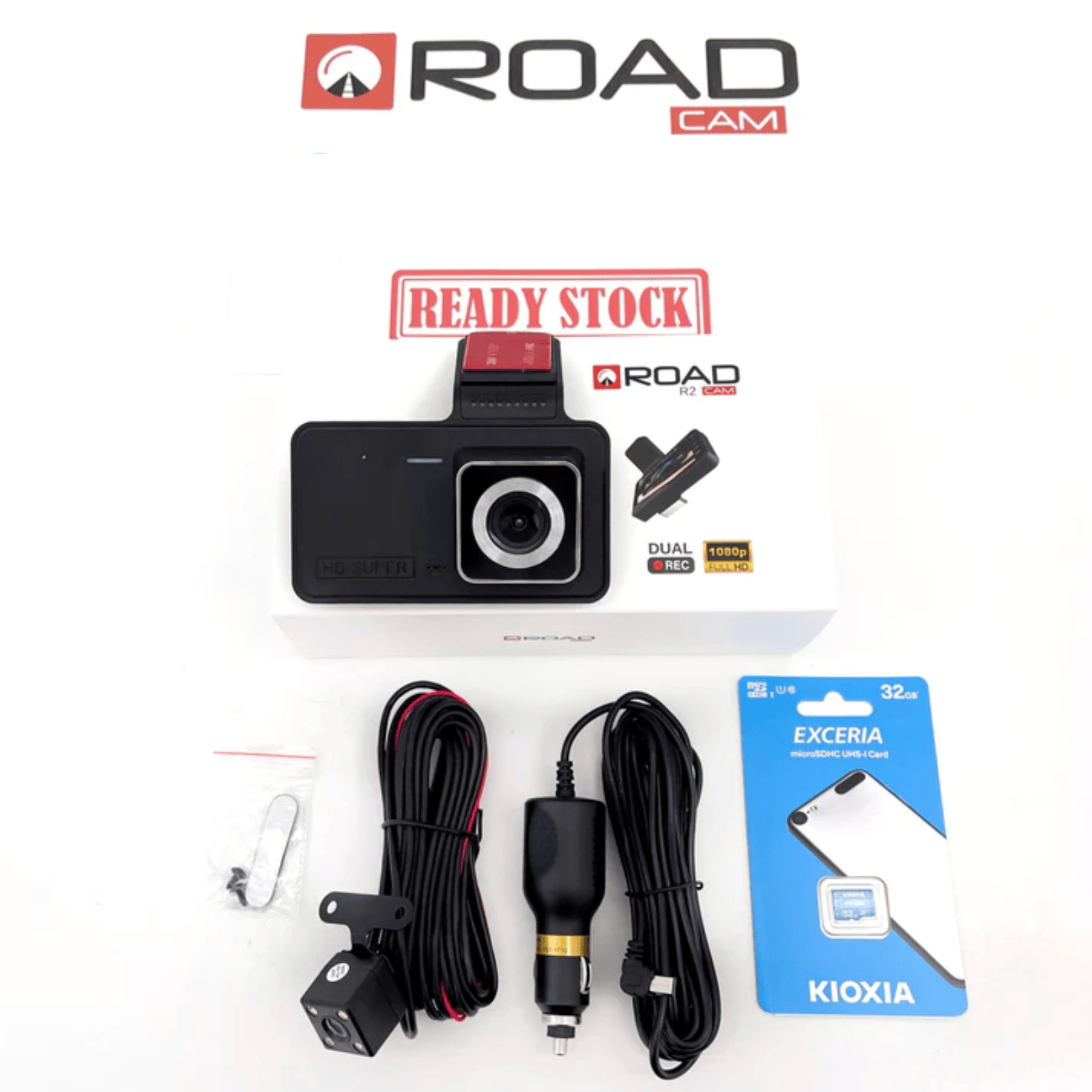 Dashcam with two lenses, 1080P HD and night vision - 170° wide angle