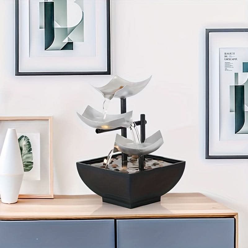 Glow LED Leaf Fountain – Modern Indoor Water Feature