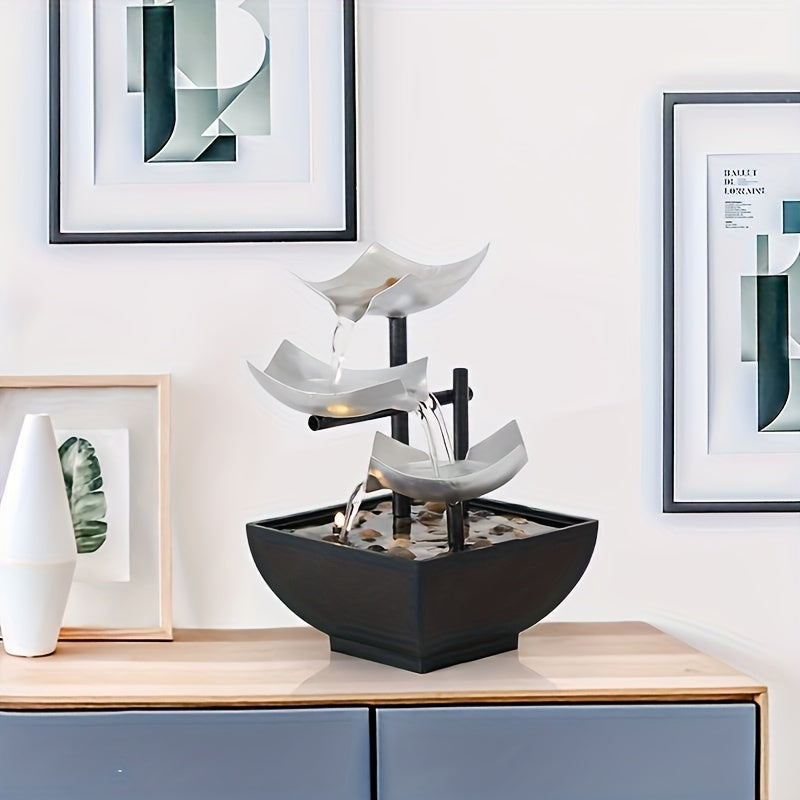 LeafFlow – Elegant Indoor Fountain with Leaf Design and Gentle Water Flow