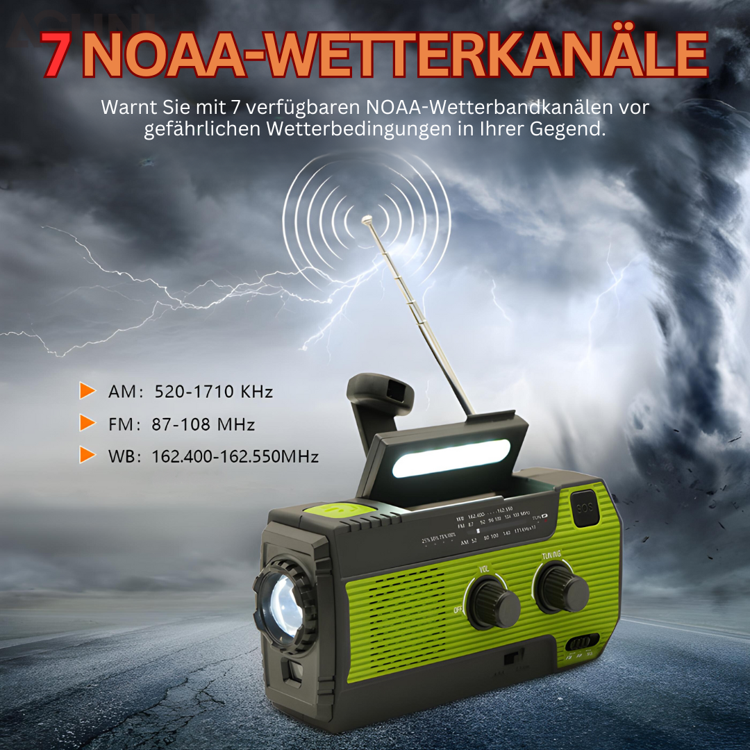 Portable emergency solar radio - PowerWave