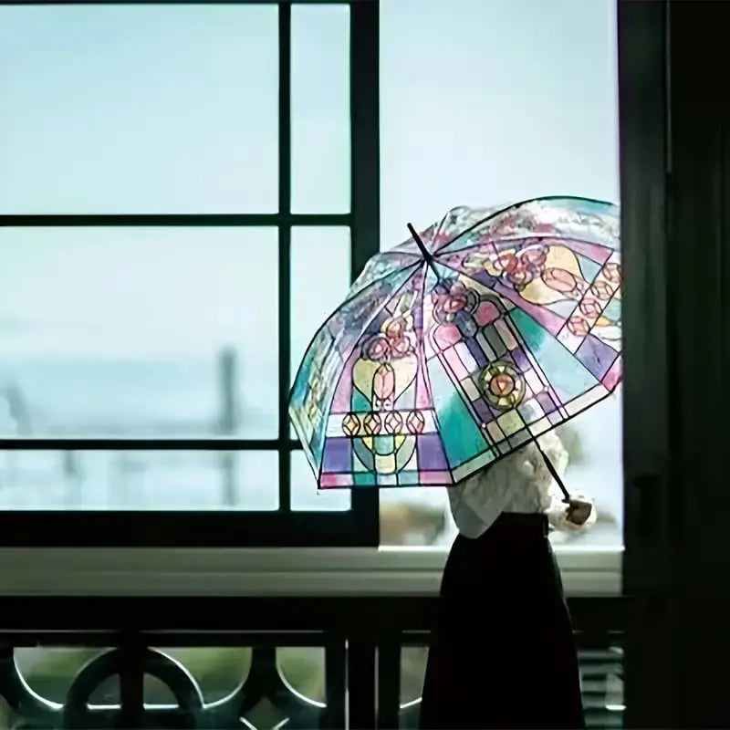 Stained Glass Art Umbrella — Automatic Wind PRedection and Rain PRedection