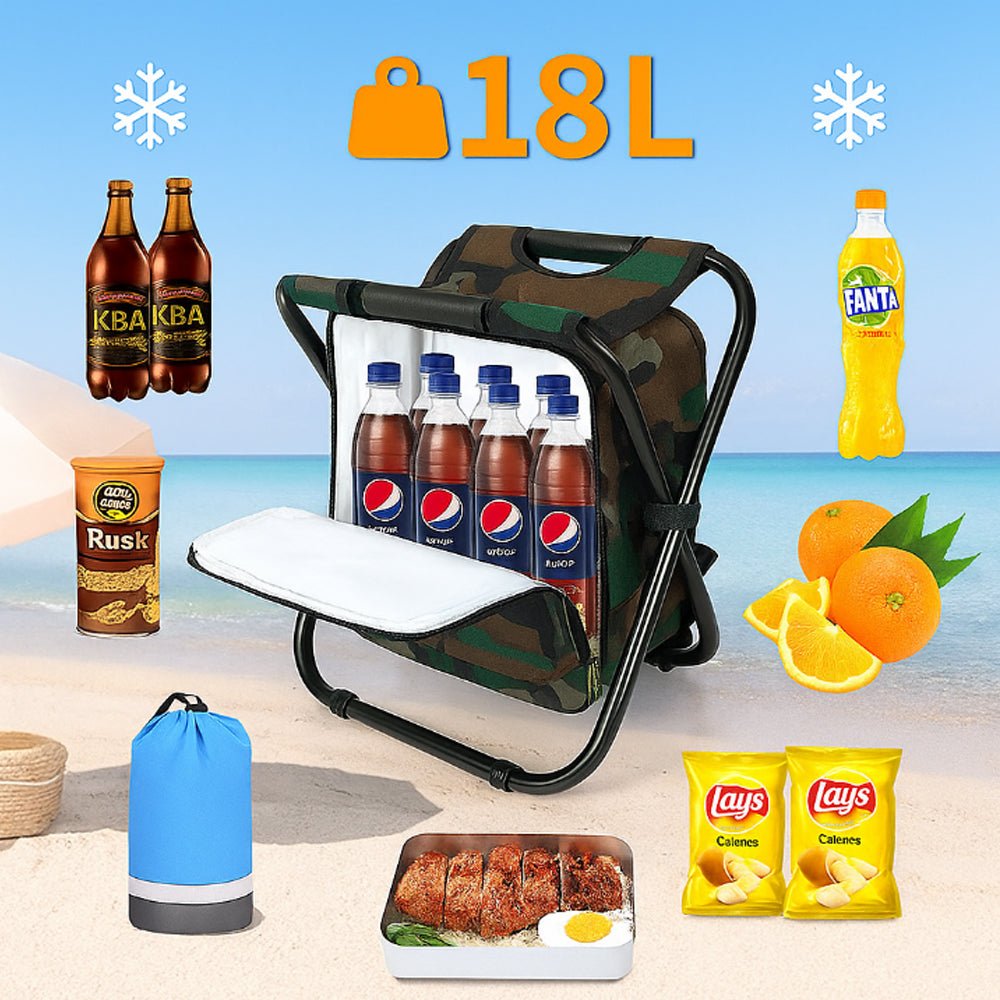 Camochair Pack – 3-in-1 Backpack, Cooler & Folding Chair for Outdoor Adventures