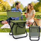 ChillPack Outdoor Chair – Folding Camping Chair with Backrest and Integrated Cooler Bag