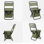 ChillPack Outdoor Chair – Folding Camping Chair with Backrest and Integrated Cooler Bag