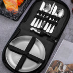 Camping Tableware Set Stainless Steel Picnic Cutlery Set
